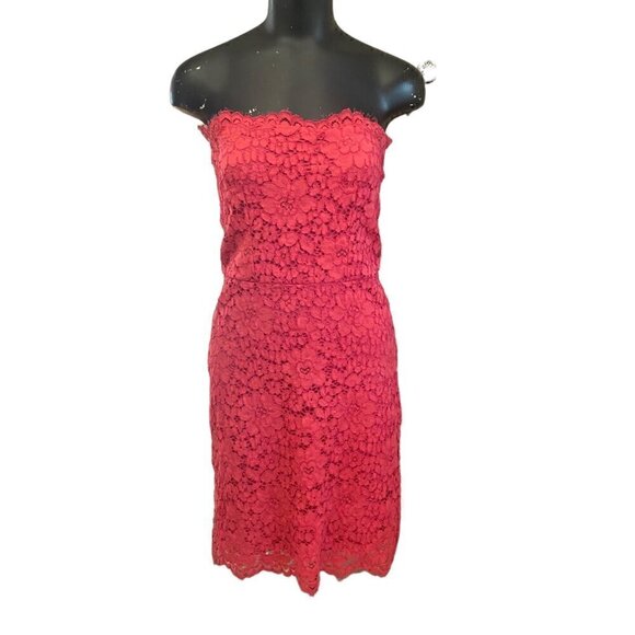Zara Dresses & Skirts - Zara Floral Lace Strapless Dress in Pink Size Large